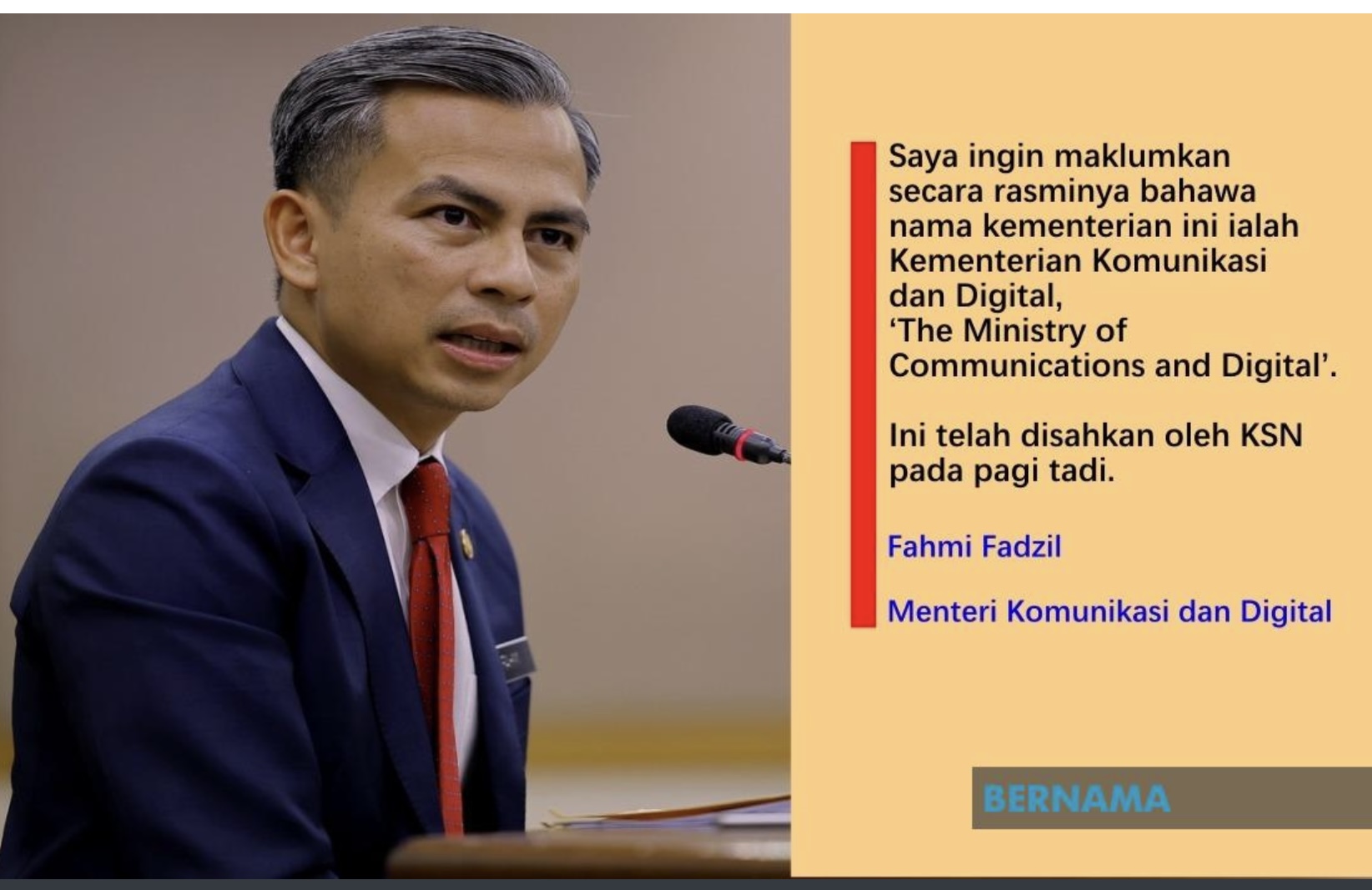 KKOM Kini Dikenali Kementerian Komunikasi Dan Digital - Fahmi - UTUSAN ...