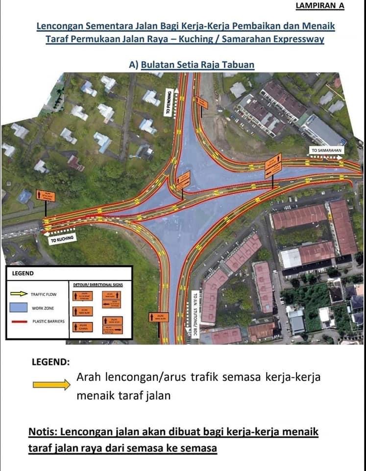 Penutupan Sementara Jalan Sekitar Bulatan Setia Raja - UTUSAN SARAWAK