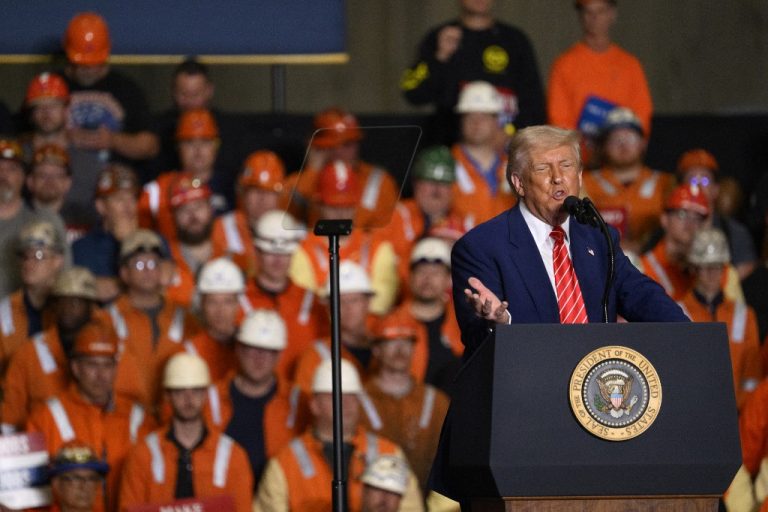 President Trump Holds Rally At US Steel Near Pittsburgh