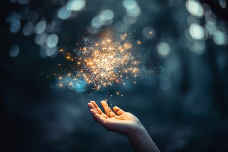 Handheld Constellation_ A Dance of Spark and Whimsy